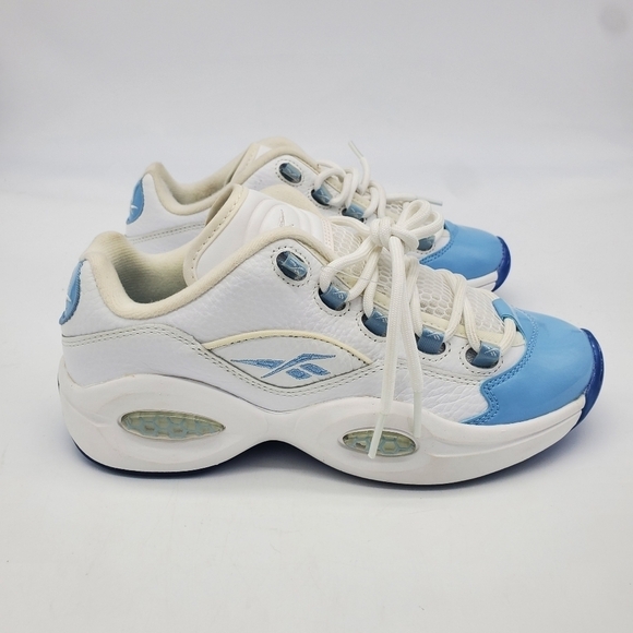 Reebok Shoes Men 6 Question Low Iverson Patent Leather Baby Blue Toe FY2345 - Picture 4 of 10